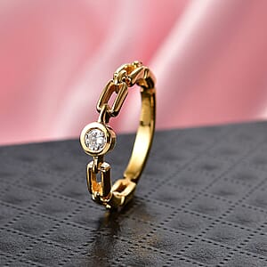 Luxuriant Lab Grown Diamond G-H SI 0.15 ctw Ring in 18K Vermeil Yellow Gold Over Sterling Silver (Size  7.0) (Del. In 10-12 Days)