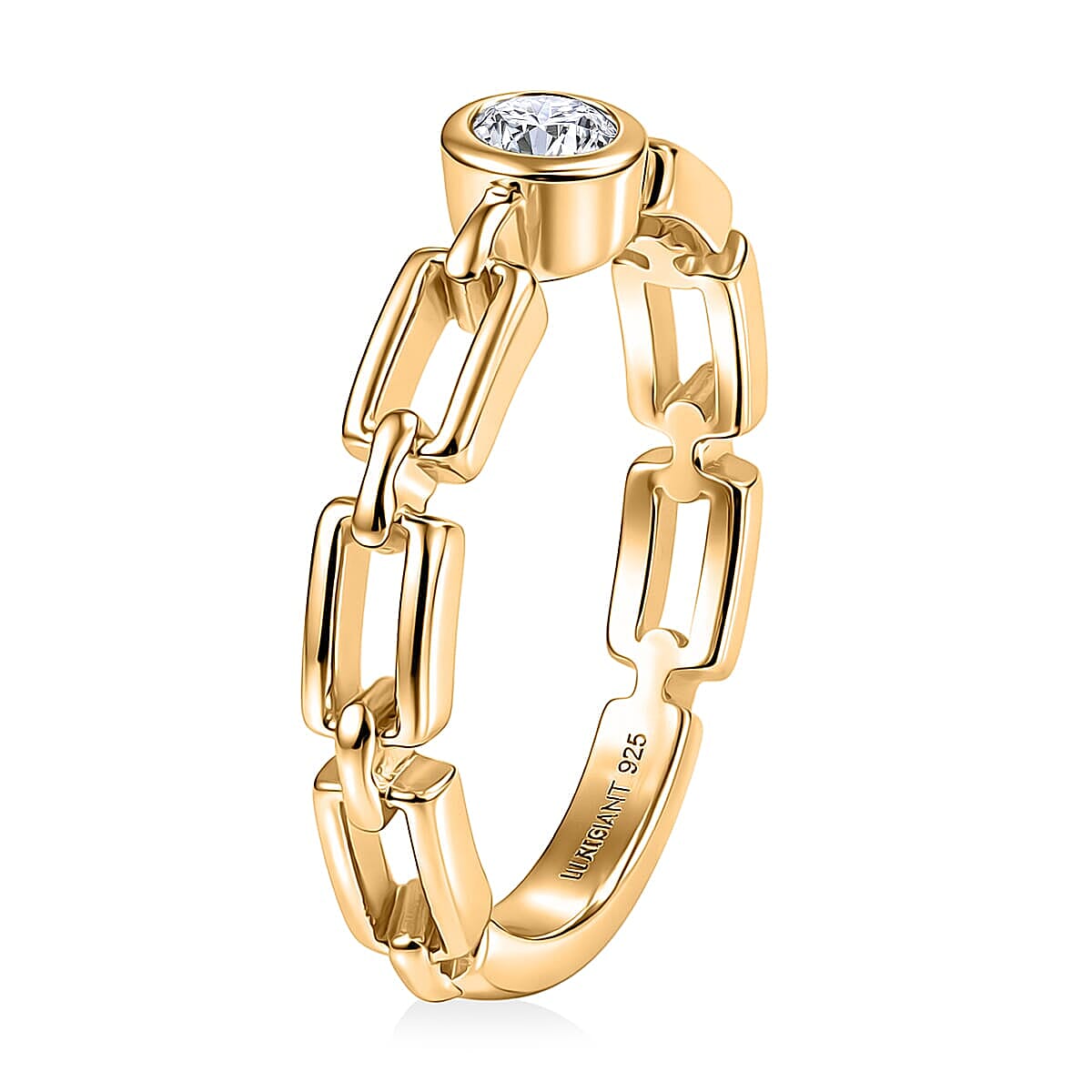 Luxuriant Lab Grown Diamond G-H SI 0.15 ctw Ring in 18K Vermeil Yellow Gold Over Sterling Silver (Size  7.0) (Del. In 10-12 Days) image number 3