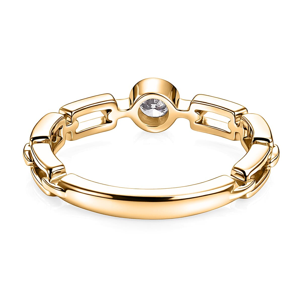 Luxuriant Lab Grown Diamond G-H SI 0.15 ctw Ring in 18K Vermeil Yellow Gold Over Sterling Silver (Size  7.0) (Del. In 10-12 Days) image number 4