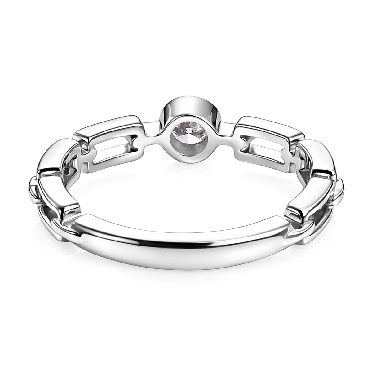 Luxuriant Lab Grown Diamond G-H SI 0.15 ctw Ring in Rhodium Over Sterling Silver (Size  7.0) (Del. In 10-12 Days) image number 1