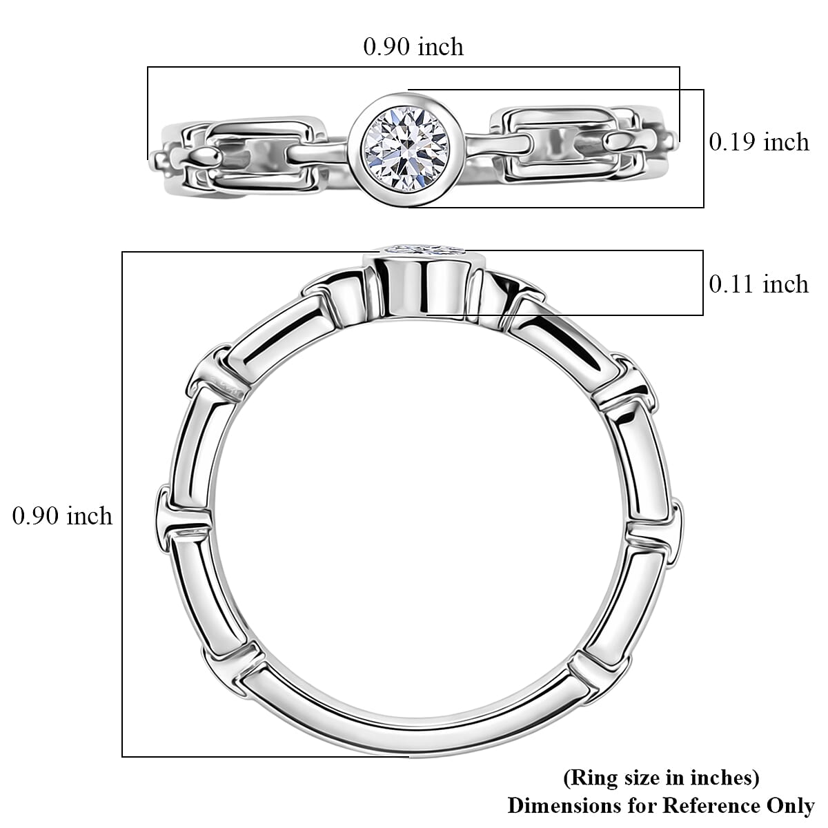 Luxuriant Lab Grown Diamond G-H SI 0.15 ctw Ring in Rhodium Over Sterling Silver (Size  7.0) (Del. In 10-12 Days) image number 2