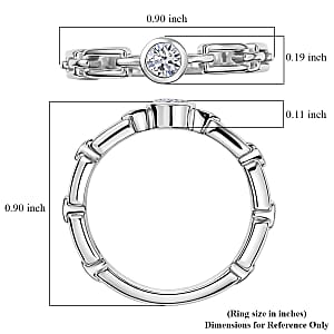 Luxuriant Lab Grown Diamond G-H SI 0.15 ctw Ring in Rhodium Over Sterling Silver (Size  7.0) (Del. In 10-12 Days)