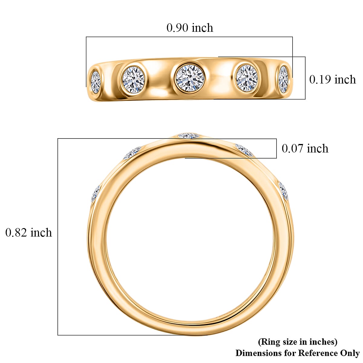 Luxuriant Lab Grown Diamond (G-H, SI) Ring in 18K Vermeil YG Over Sterling Silver (Size 10.0) 0.35 ctw image number 5