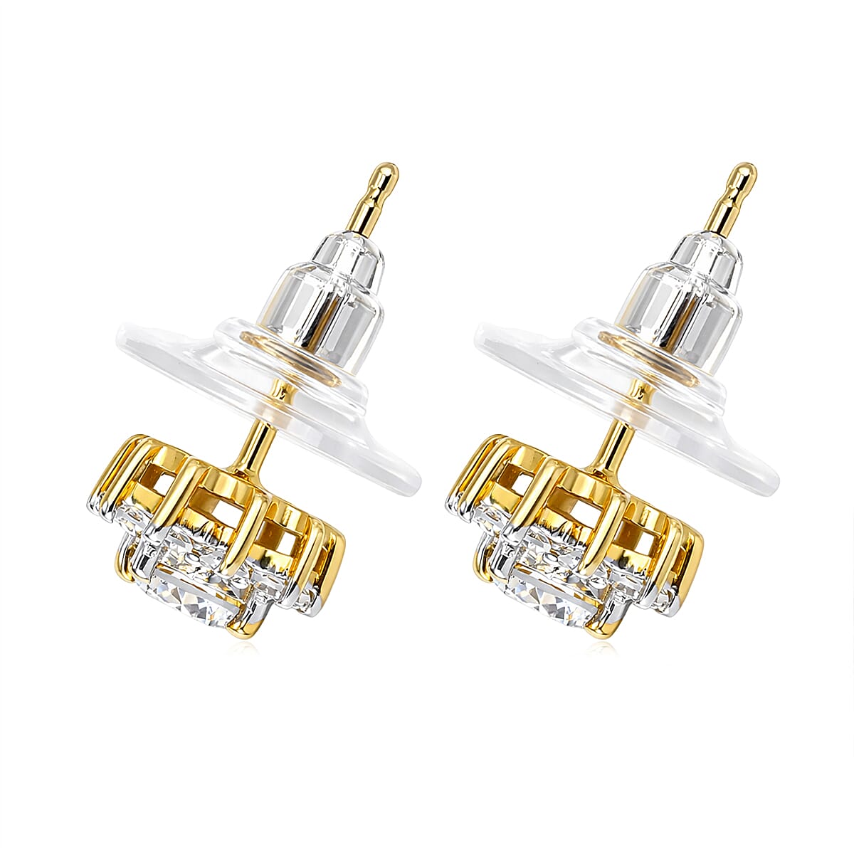 Luxuriant Lab Grown Diamond (G-H, SI) Floral Earrings in 18K Vermeil YG Over Sterling Silver 0.90 ctw image number 3
