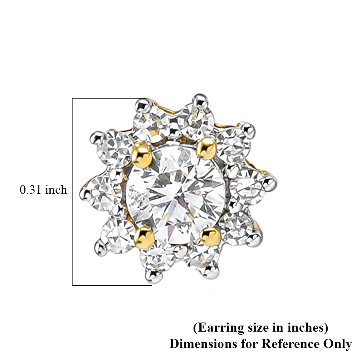 Luxuriant Lab Grown Diamond (G-H, SI) Floral Earrings in 18K Vermeil YG Over Sterling Silver 0.90 ctw image number 4