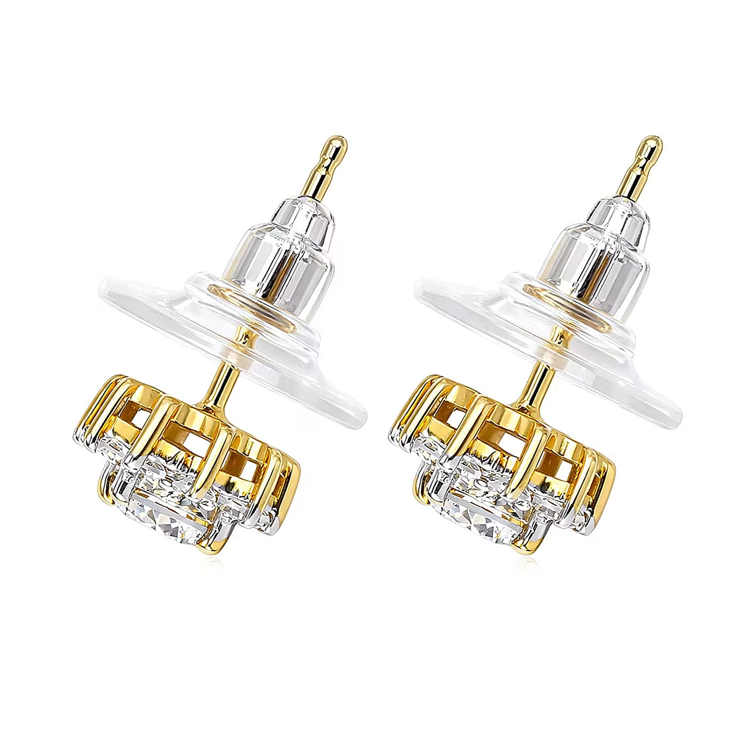 Luxuriant Lab Grown Diamond G-H SI 0.90 ctw Floral Earrings in 18K Vermeil Yellow Gold Over Sterling Silver