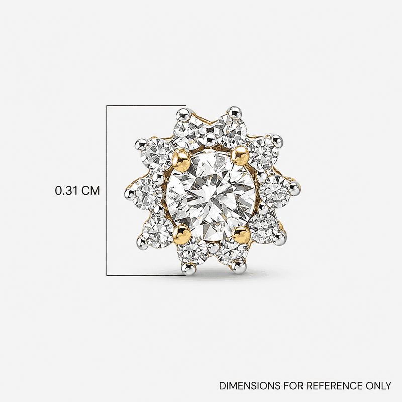Luxuriant Lab Grown Diamond G-H SI 0.90 ctw Floral Earrings in 18K Vermeil Yellow Gold Over Sterling Silver