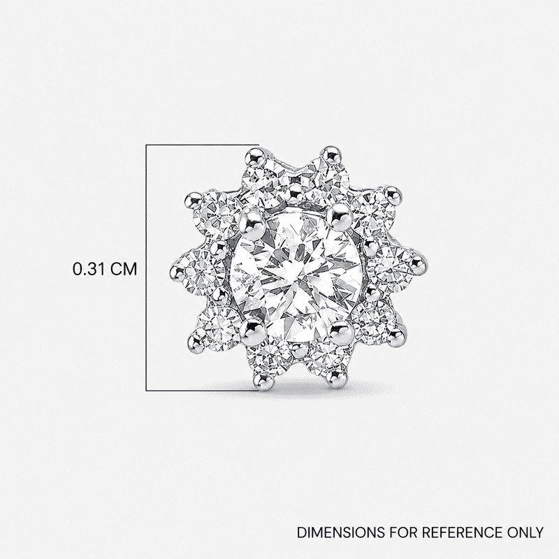 Luxuriant Lab Grown Diamond G-H SI 0.90 ctw Floral Earrings in Rhodium Over Sterling Silver