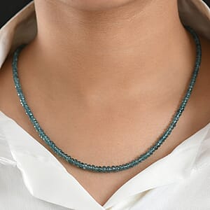 Luxoro 14K Yellow Gold  AAA   Lagoon Tourmaline  Beads Necklace (Size - 18) 51.00 ctw