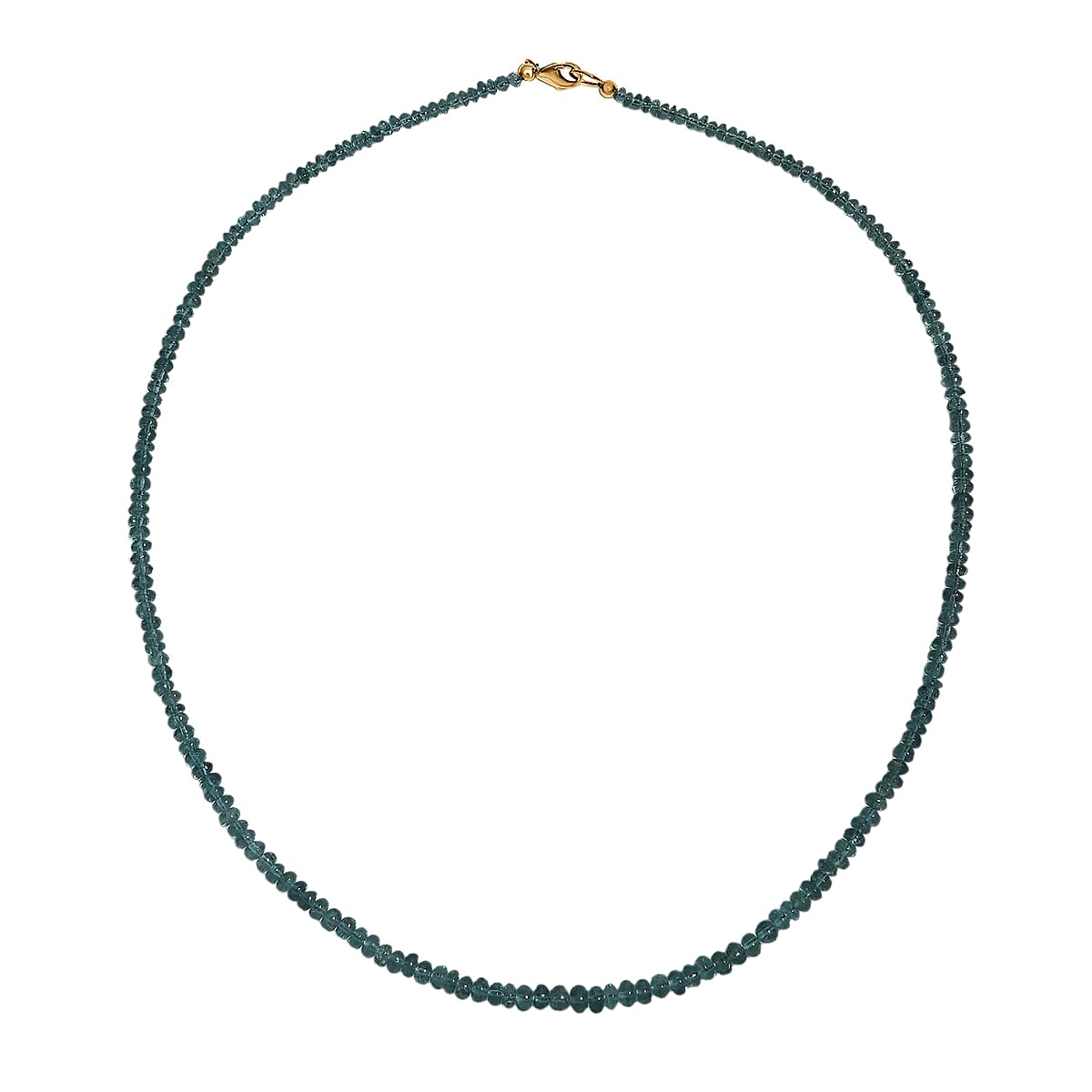 Luxoro 14K Yellow Gold  AAA   Lagoon Tourmaline  Beads Necklace (Size - 18) 51.00 ctw image number 3