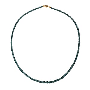 Luxoro 14K Yellow Gold  AAA   Lagoon Tourmaline  Beads Necklace (Size - 18) 51.00 ctw
