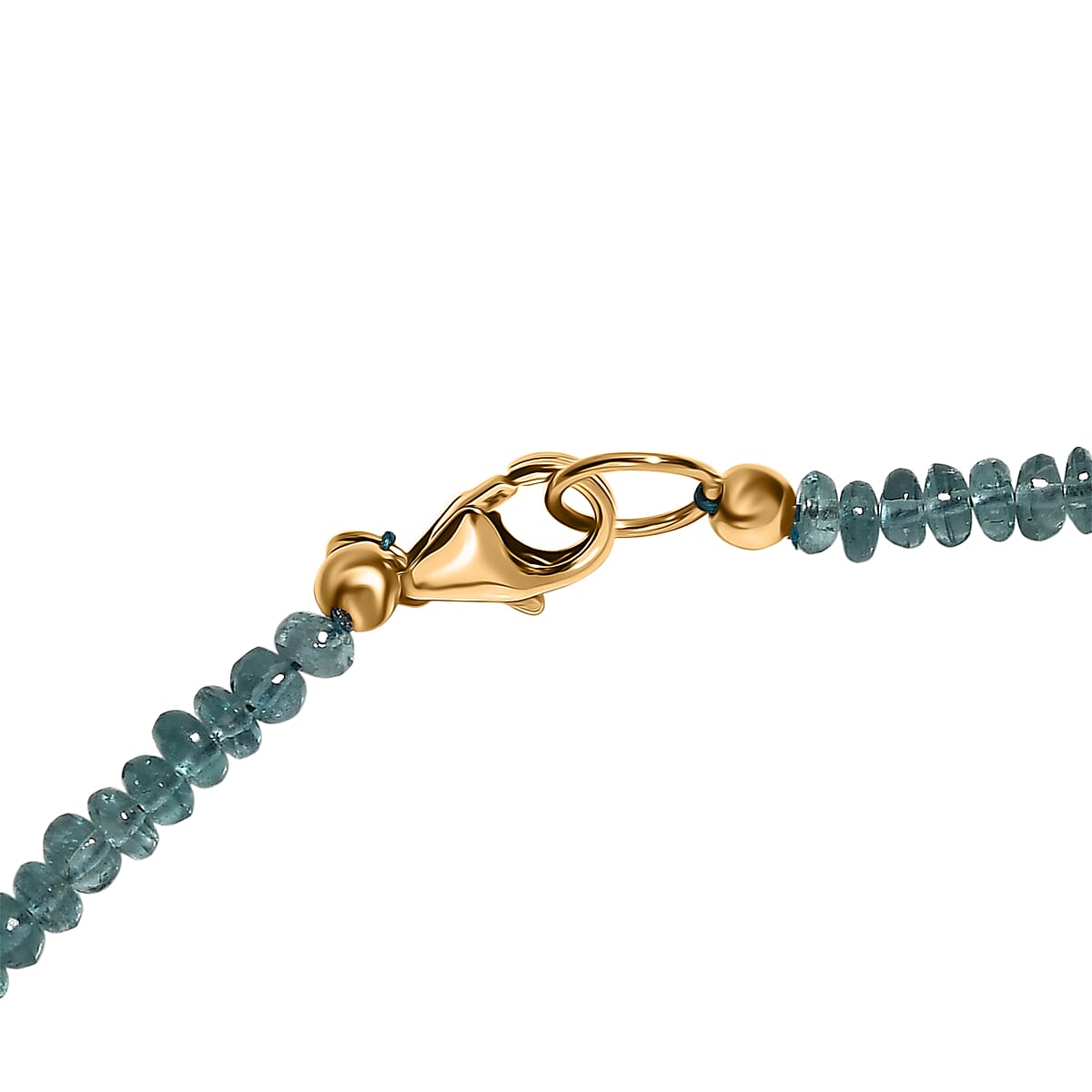 Luxoro 14K Yellow Gold  AAA   Lagoon Tourmaline  Beads Necklace (Size - 18) 51.00 ctw image number 4