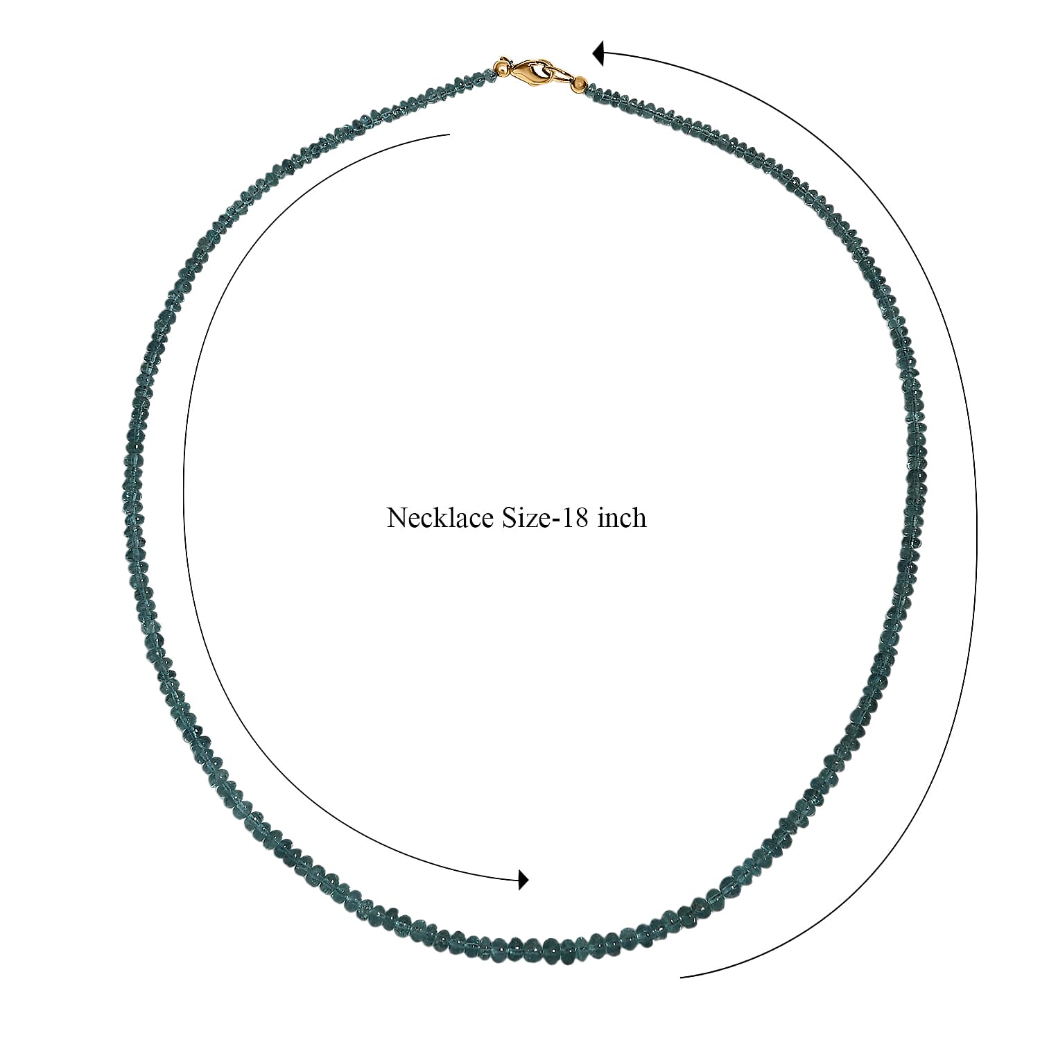 Luxoro AAA Pirineu Lagoon Tourmaline 51.00 ctw Beaded Necklace in 14K Yellow Gold 18 Inches