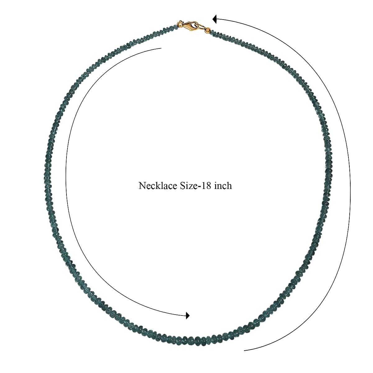 Luxoro 14K Yellow Gold  AAA   Lagoon Tourmaline  Beads Necklace (Size - 18) 51.00 ctw image number 5