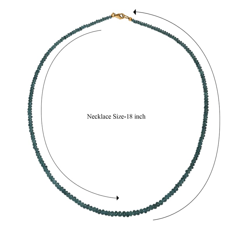 Luxoro AAA Pirineu Lagoon Tourmaline 51.00 ctw Beaded Necklace in 14K Yellow Gold 18 Inches