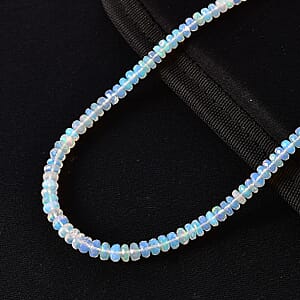 Luxoro AAA Ethiopian Welo Opal 55.00 ctw Beaded Necklace in 10K Yellow Gold (18 Inches)