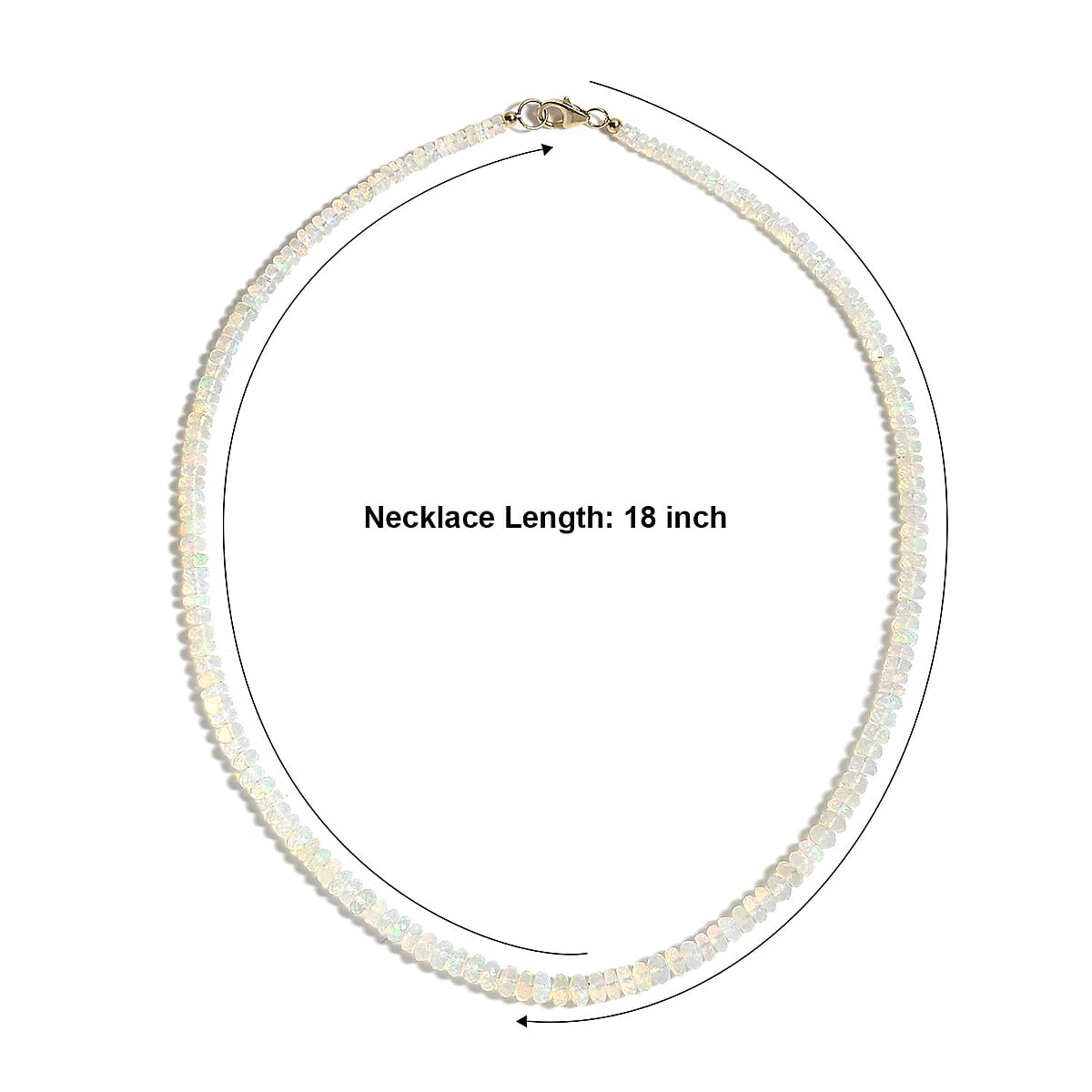 Luxoro AAA Ethiopian Welo Opal 55.00 ctw Beaded Necklace in 10K Yellow Gold (18 Inches) image number 5