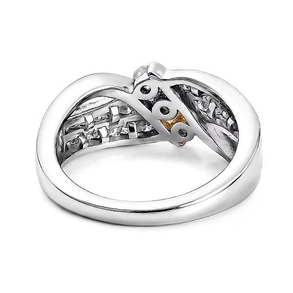 Luxuriant Lab Grown Diamond G-H SI 0.75 ctw Ring in 18K Vermeil YG and Rhodium Over Sterling Silver (Size 5.0)