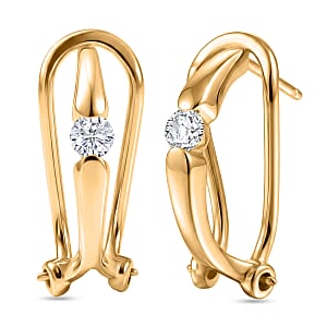 Luxuriant Lab Grown Diamond (G-H, SI) Earrings in 18K Vermeil YG Over Sterling Silver 0.30 ctw