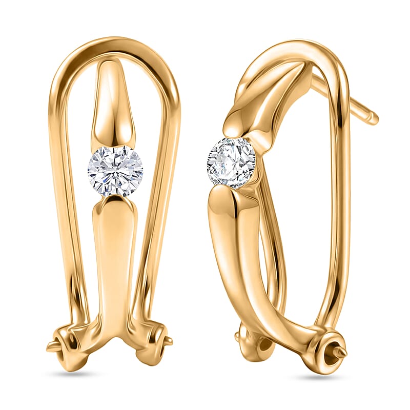 Luxuriant Lab Grown Diamond G-H SI 0.30 ctw Earrings in 18K Vermeil Yellow Gold Over Sterling Silver