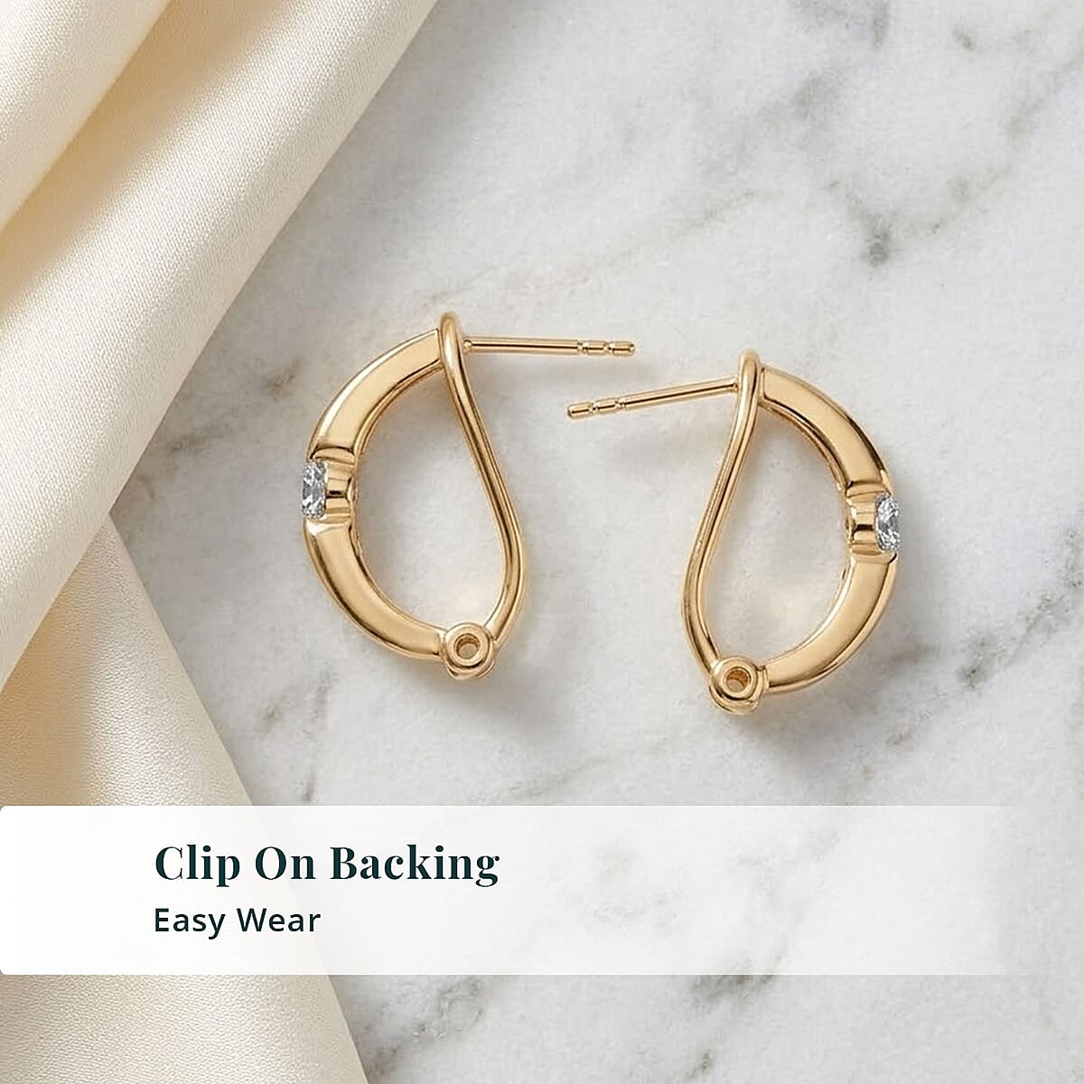 Luxuriant Lab Grown Diamond G-H SI 0.30 ctw Earrings in 18K Vermeil Yellow Gold Over Sterling Silver (Del. In 10-12 Days) image number 5