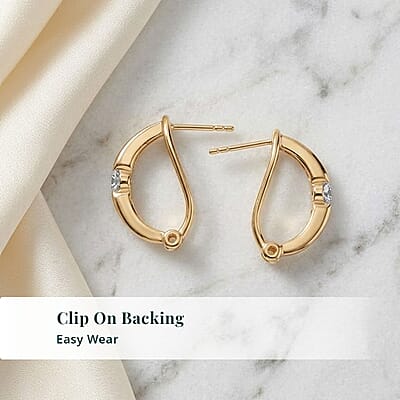 Luxuriant Lab Grown Diamond G-H SI 0.30 ctw Earrings in 18K Vermeil Yellow Gold Over Sterling Silver