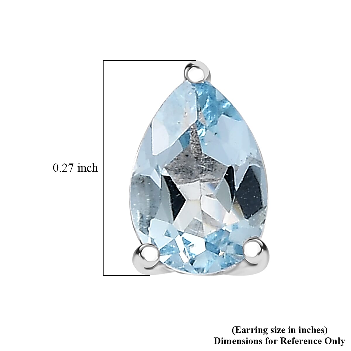 D'Joy Premium Mangoro Aquamarine 0.75 ctw Earrings in Rhodium Over Sterling Silver