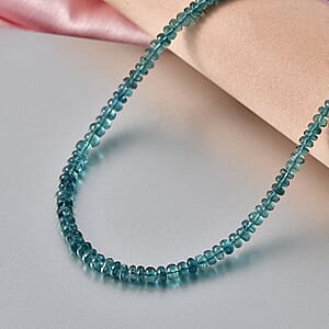 Certified & Appraised Rhapsody AAAA Monte Belo Indicolite 53.50 ctw Beaded Necklace in 950 Platinum (18-20 Inches)