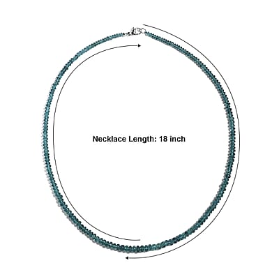 Certified & Appraised Rhapsody AAAA Monte Belo Indicolite 53.50 ctw Beaded Necklace in 950 Platinum (18-20 Inches)