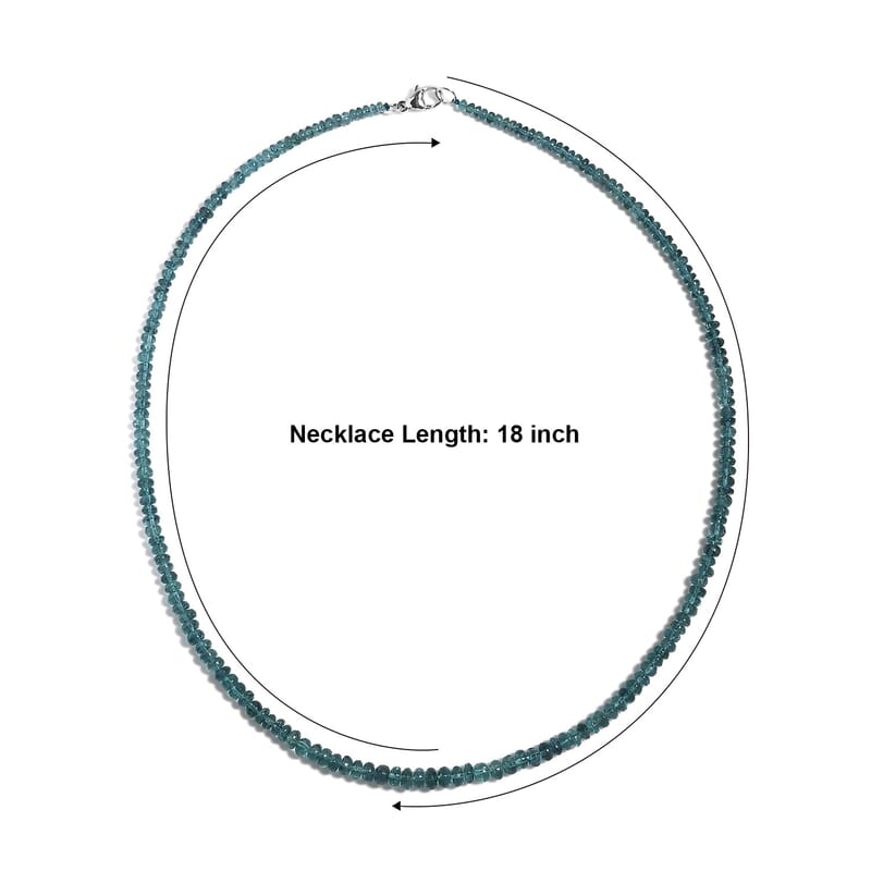 Certified & Appraised Rhapsody AAAA Monte Belo Indicolite 53.50 ctw Beaded Necklace in 950 Platinum (18-20 Inches)