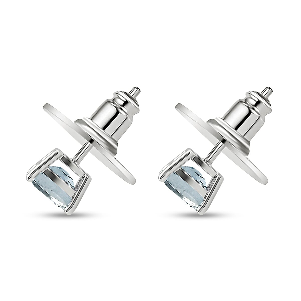 D'Joy Premium Mangoro Santo Aquamarine 0.85 ctw Earrings in Rhodium Over Sterling Silver image number 3
