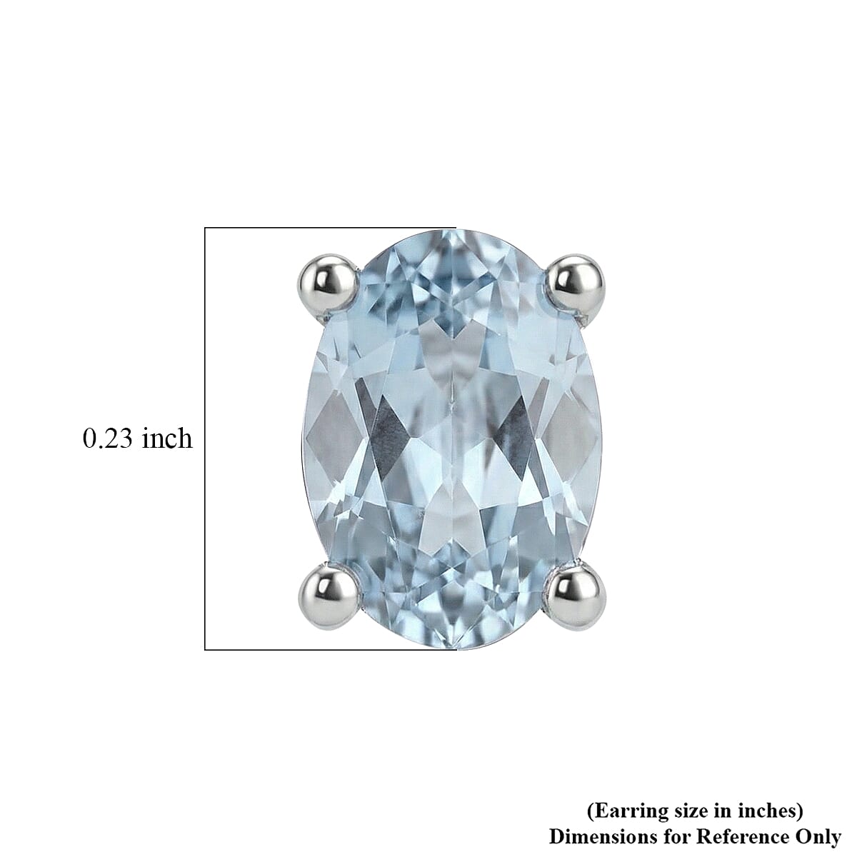 D'Joy Premium Mangoro Aquamarine 0.85 ctw Stud Earrings in Rhodium Over Sterling Silver (Del. In 8-10 Days)