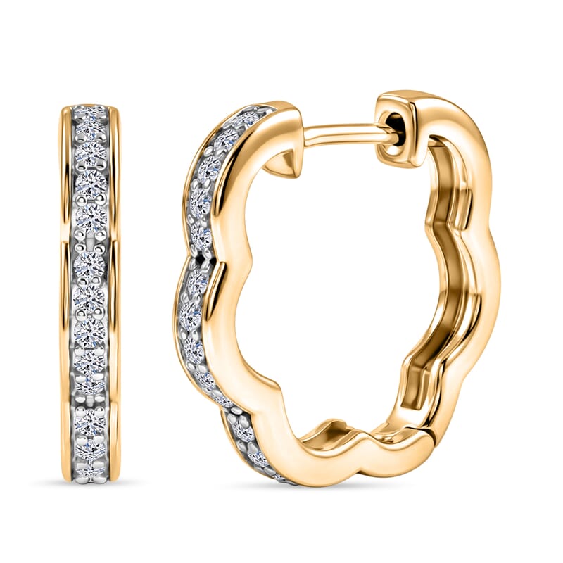 Luxuriant Lab Grown Diamond G-H SI 0.30 ctw Earrings in 18K Vermeil Yellow Gold Over Sterling Silver