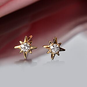 Luxuriant Lab Grown Diamond G-H SI 0.20 ctw Earrings in 18K Vermeil Yellow Gold Over Sterling Silver (Del. In 10-12 Days)