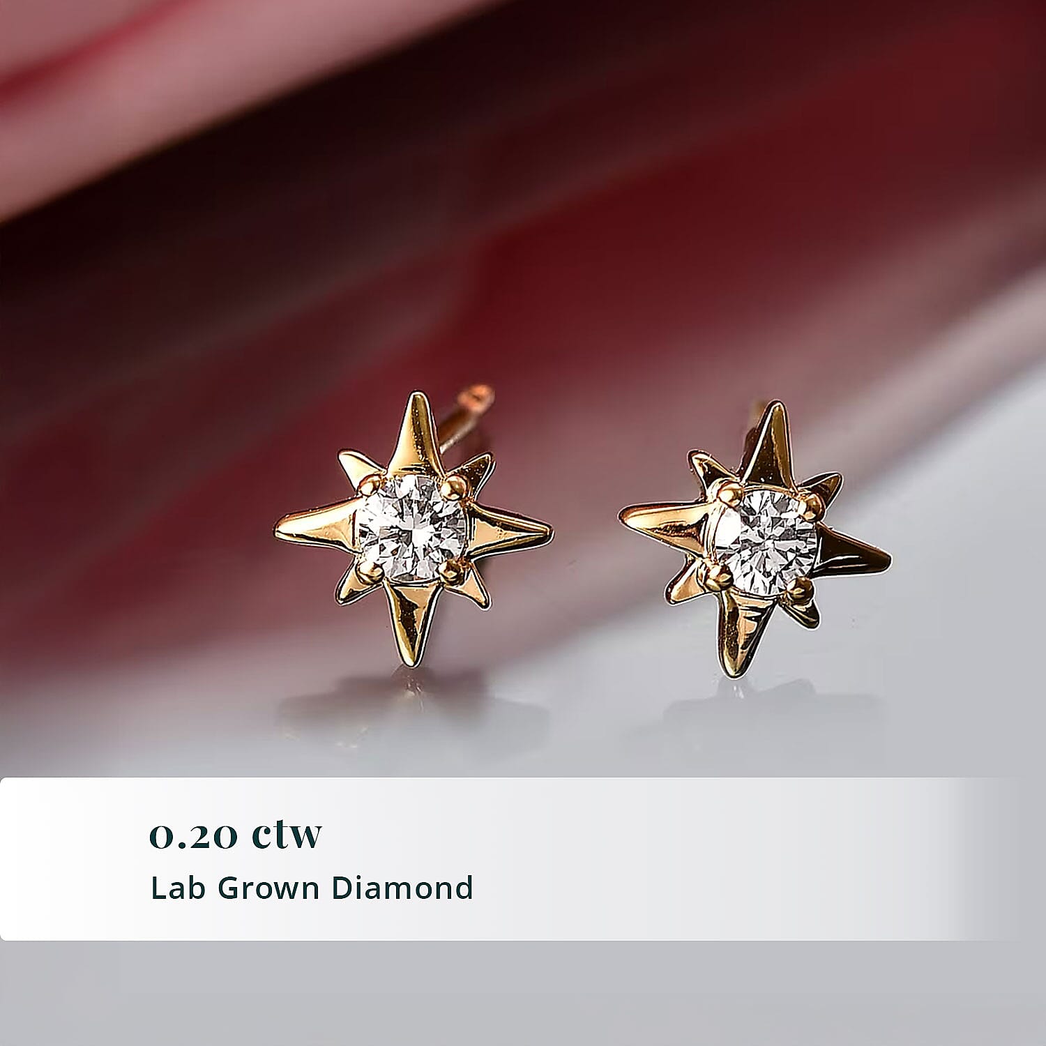 Luxuriant Lab Grown Diamond G-H SI 0.20 ctw Earrings in 18K Vermeil Yellow Gold Over Sterling Silver
