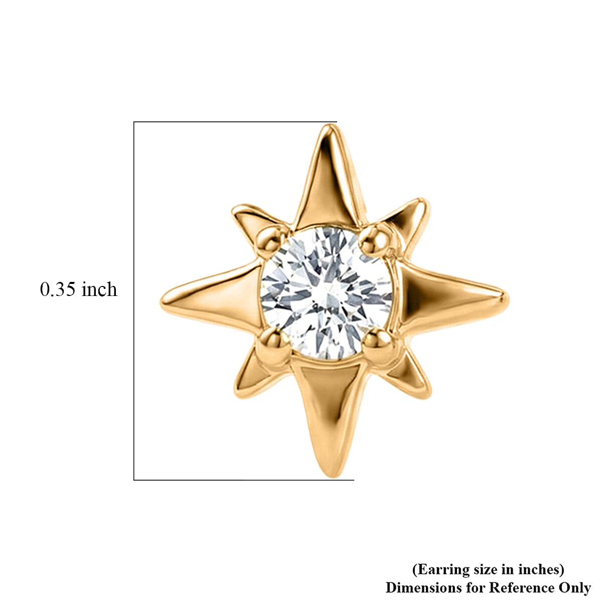 Luxuriant Lab Grown Diamond G-H SI 0.20 ctw Earrings in 18K Vermeil Yellow Gold Over Sterling Silver (Del. In 10-12 Days) image number 4