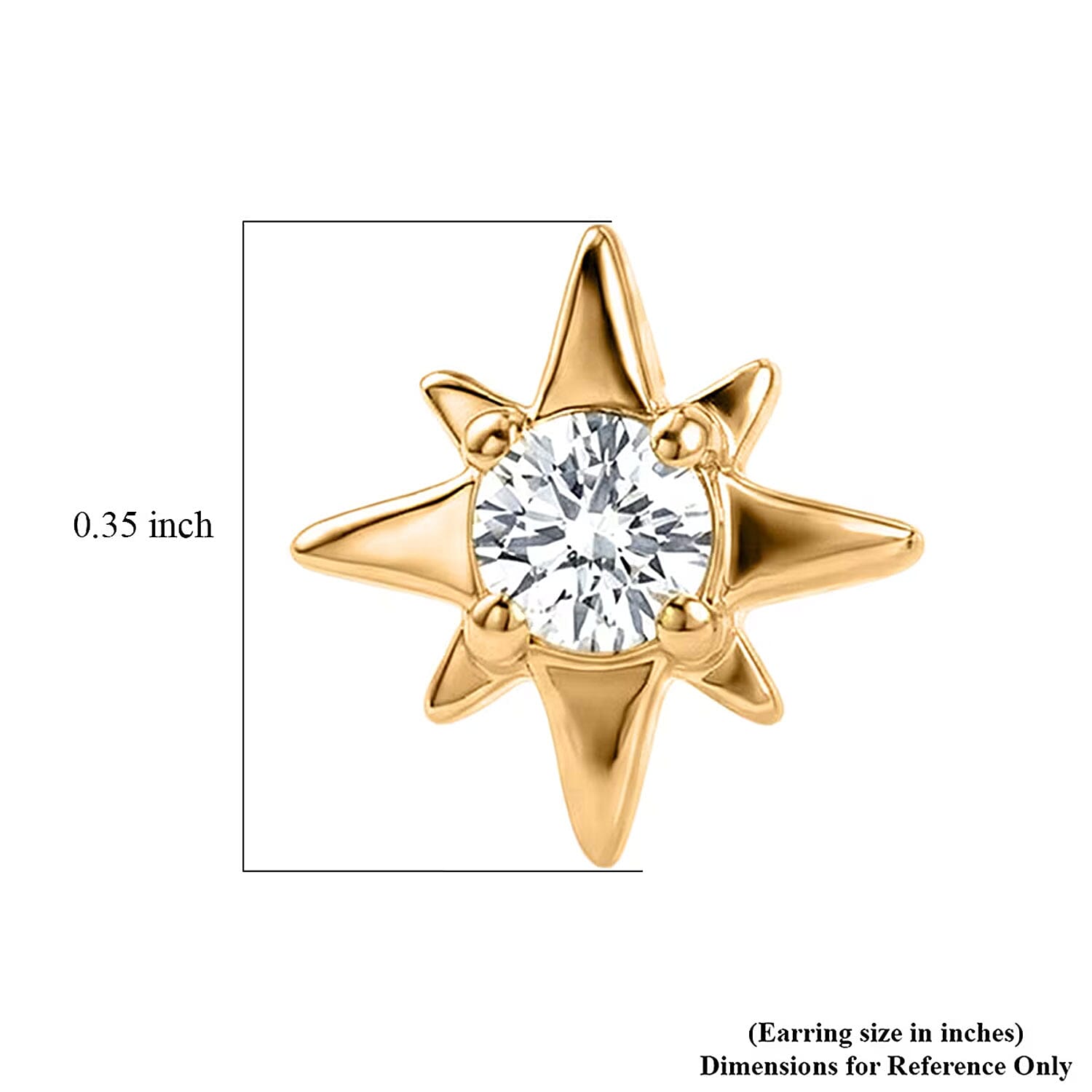Luxuriant Lab Grown Diamond G-H SI 0.20 ctw Earrings in 18K Vermeil Yellow Gold Over Sterling Silver