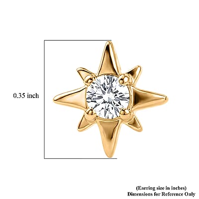 Luxuriant Lab Grown Diamond G-H SI 0.20 ctw Earrings in 18K Vermeil Yellow Gold Over Sterling Silver