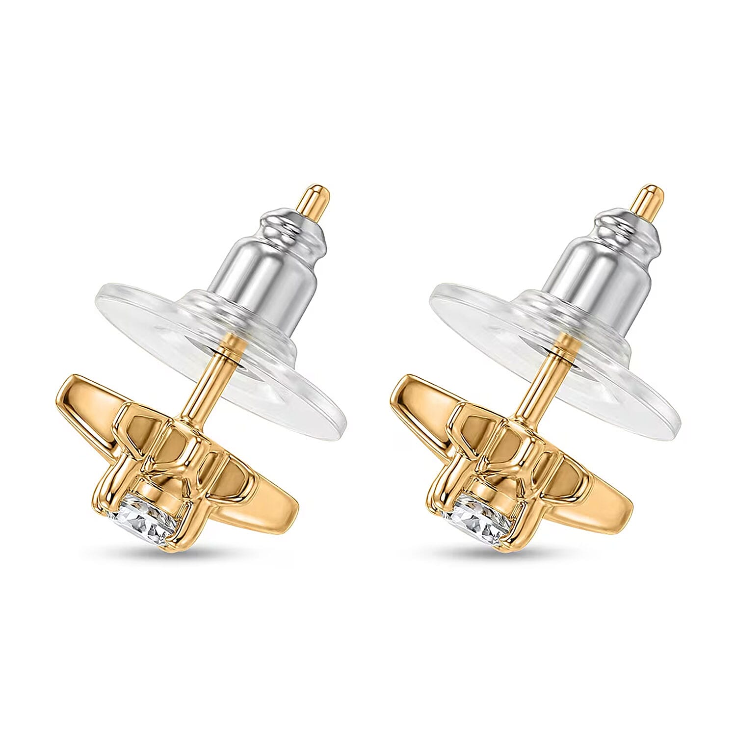 Luxuriant Lab Grown Diamond G-H SI 0.20 ctw Earrings in 18K Vermeil Yellow Gold Over Sterling Silver