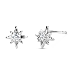 Luxuriant Lab Grown Diamond G-H SI 0.20 ctw Earrings in Rhodium Over Sterling Silver (Del. In 10-12 Days)