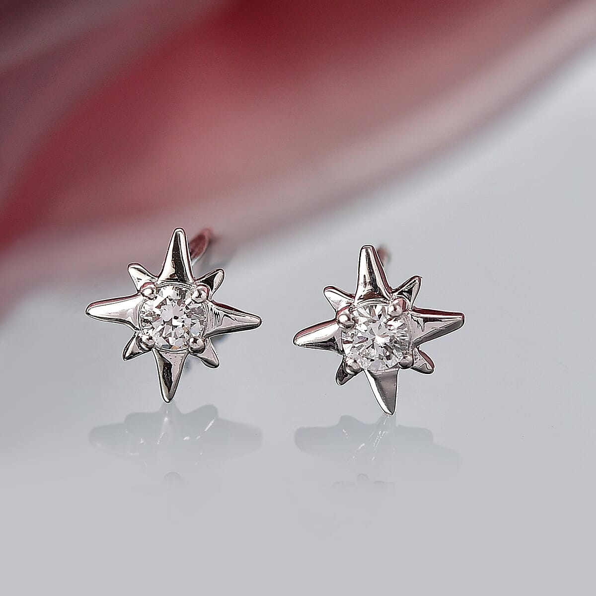 Luxuriant Lab Grown Diamond G-H SI 0.20 ctw Earrings in Rhodium Over Sterling Silver (Del. In 10-12 Days) image number 1