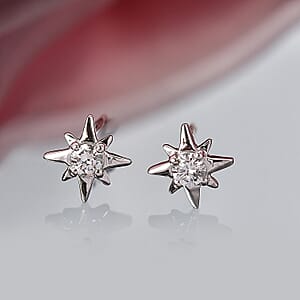 Luxuriant Lab Grown Diamond G-H SI 0.20 ctw Earrings in Rhodium Over Sterling Silver (Del. In 10-12 Days)