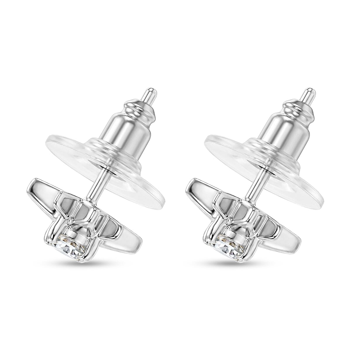 Luxuriant Lab Grown Diamond G-H SI 0.20 ctw Earrings in Rhodium Over Sterling Silver (Del. In 10-12 Days) image number 3