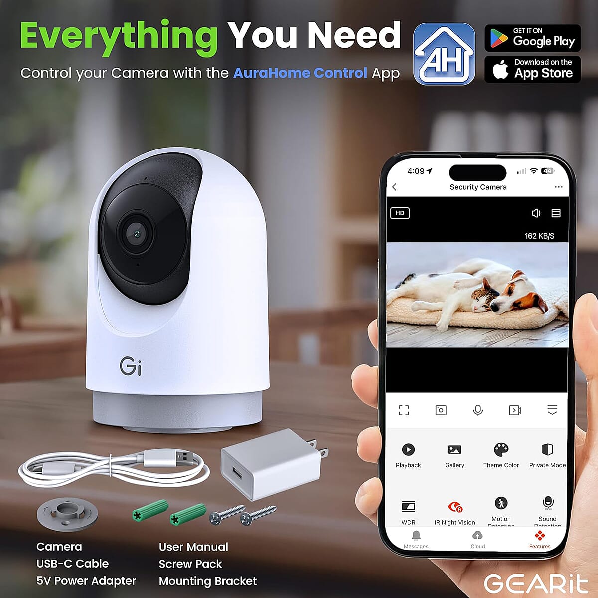 Gearit Smart Wireless Indoor Security Camera (Ships in 8-10 Business Days) image number 4