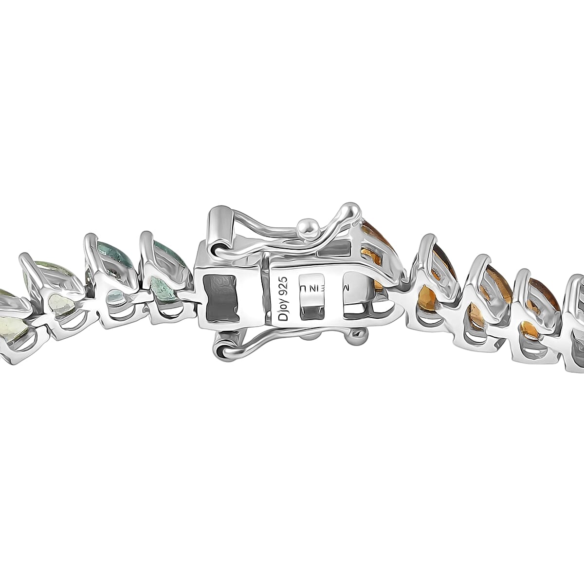 D'Joy Premium Multi-Tourmaline 8.80 ctw Shades of Life Bracelet in Rhodium Over Sterling Silver (6.50 In) (Del. In 8-10 Days) image number 3