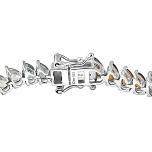 D'Joy Premium Multi-Tourmaline 8.80 ctw Shades of Life Bracelet in Rhodium Over Sterling Silver (6.50 In) (Del. In 8-10 Days)