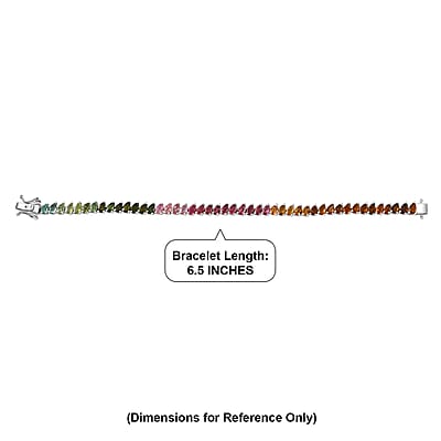 D'Joy Premium Multi-Tourmaline 8.80 ctw Shades of Life Bracelet in Rhodium Over Sterling Silver (6.50 In)