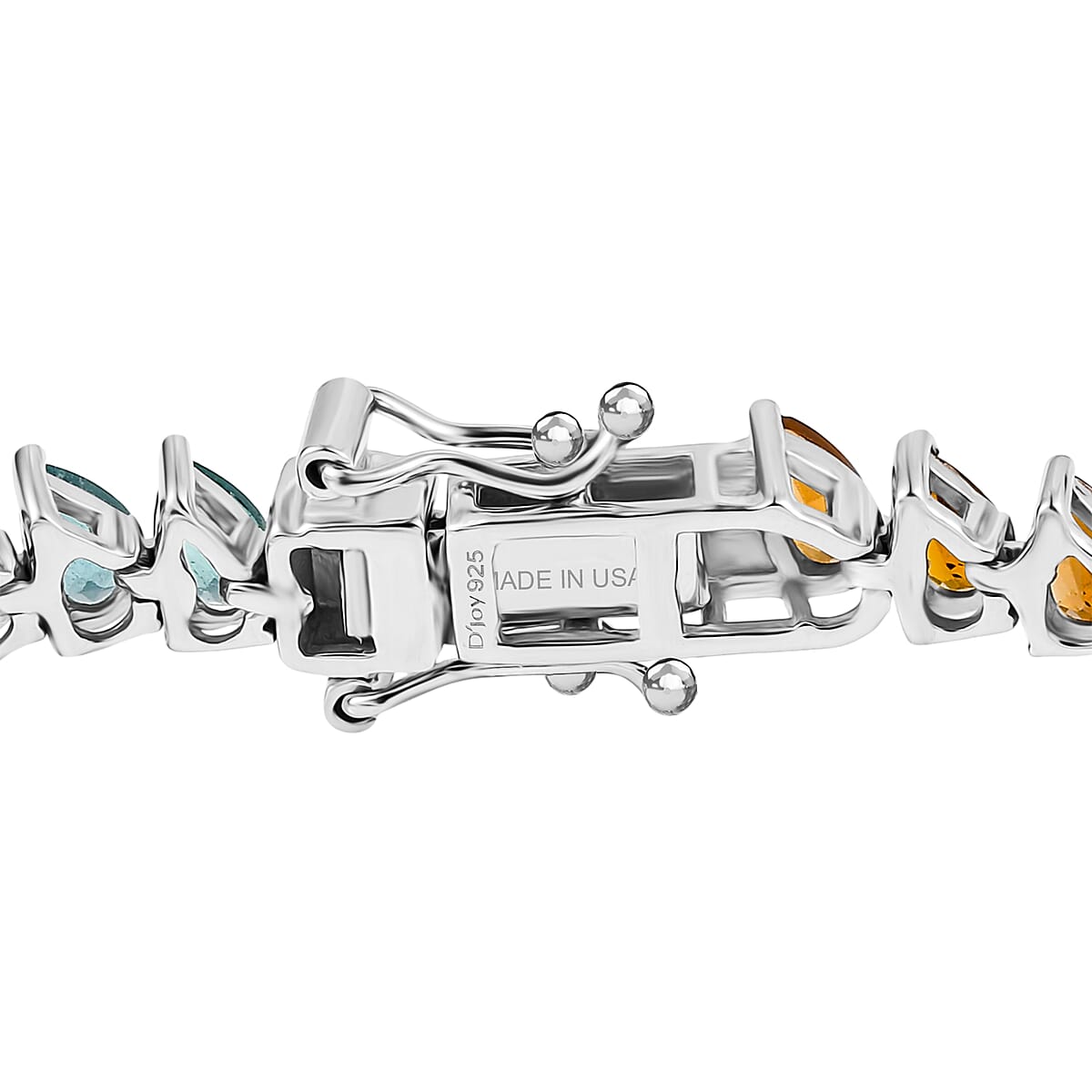 D'Joy Premium Multi Tourmaline 10.20 ctw Bracelet in Rhodium Over Sterling Silver (7.25 In) image number 3