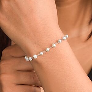 EverTrue Fresh Water Pearl Beaded Bracelet in Stainless Steel 7.25-9.25 In