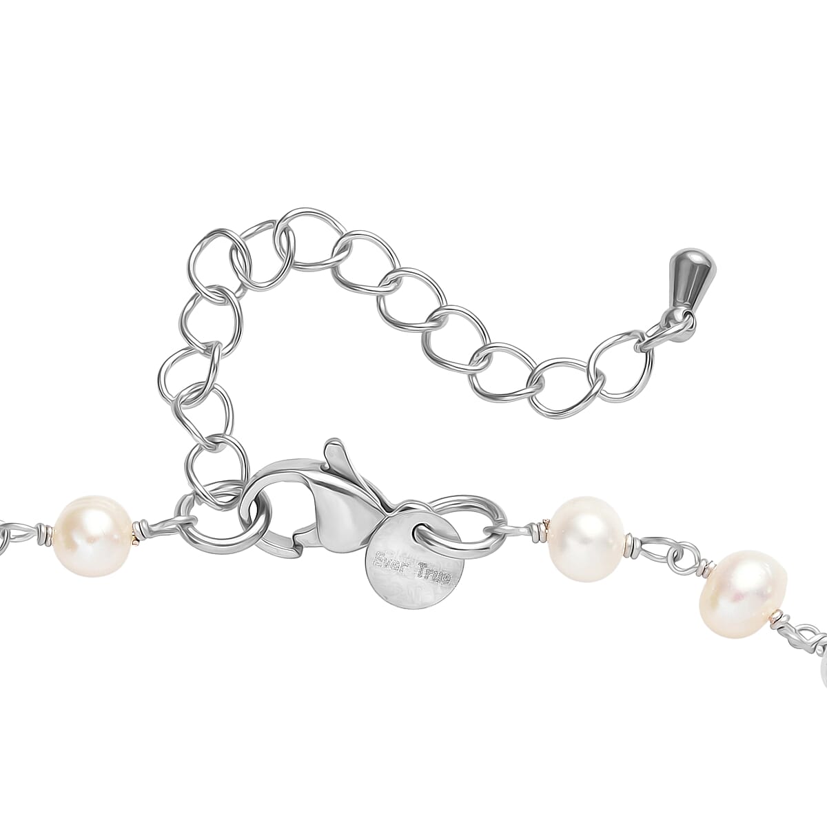 EverTrue Fresh Water Pearl Beaded Bracelet in Stainless Steel 7.25-9.25 In image number 3